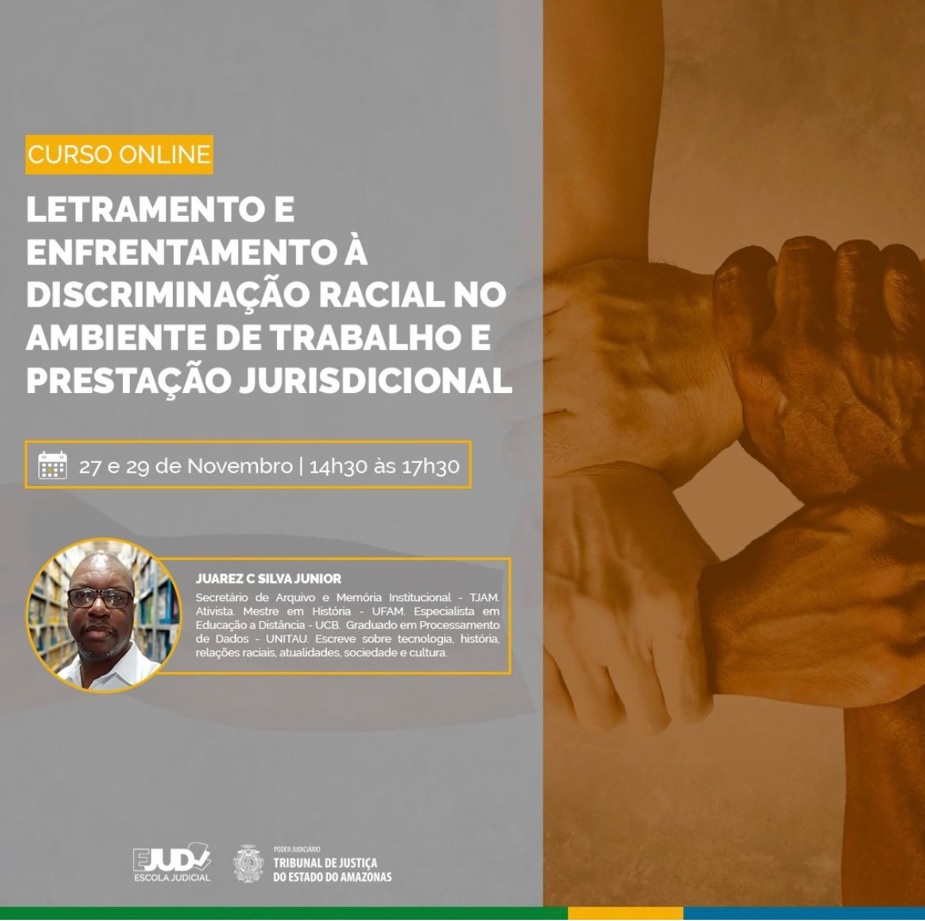 Arte de divulgação da formação sobre letramento racial e enfrentamento à discriminação