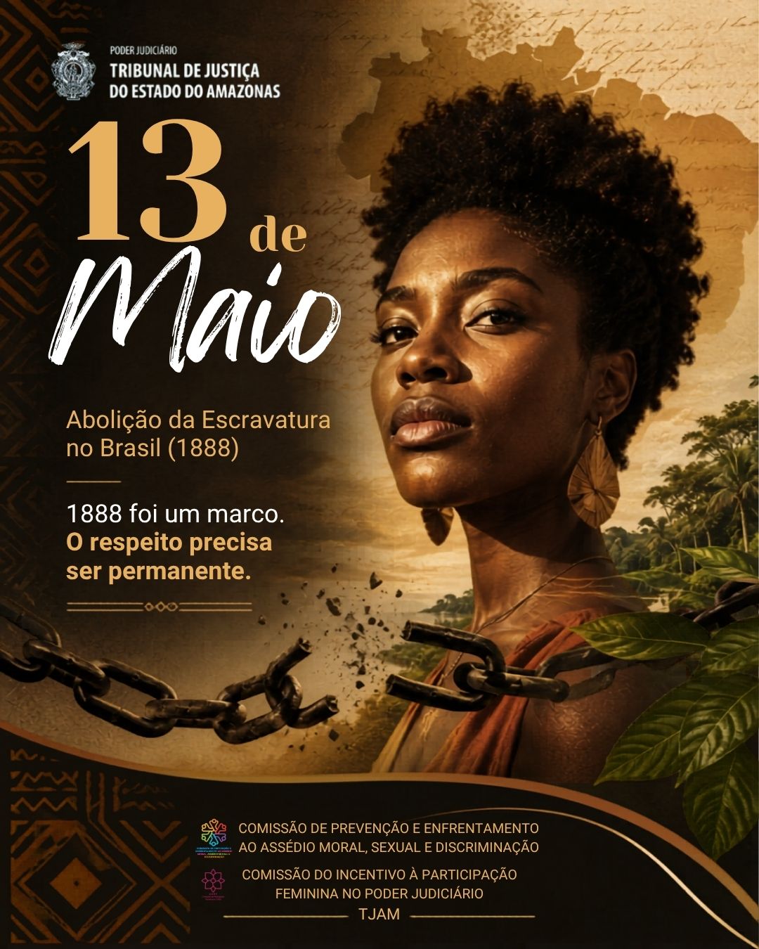 Arte alusiva ao 13 de maio e à abolição da escravatura no Brasil