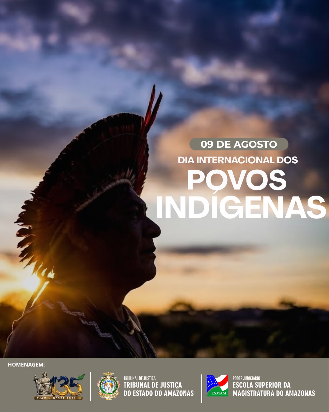 Arte alusiva ao Dia Internacional dos Povos Indígenas