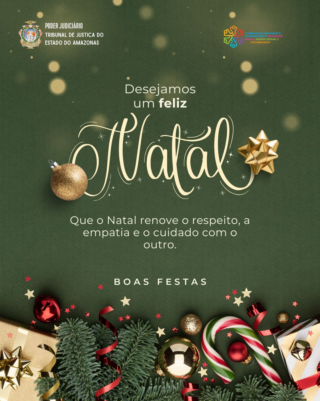 Cartão de fim de ano da Comissão do TJAM