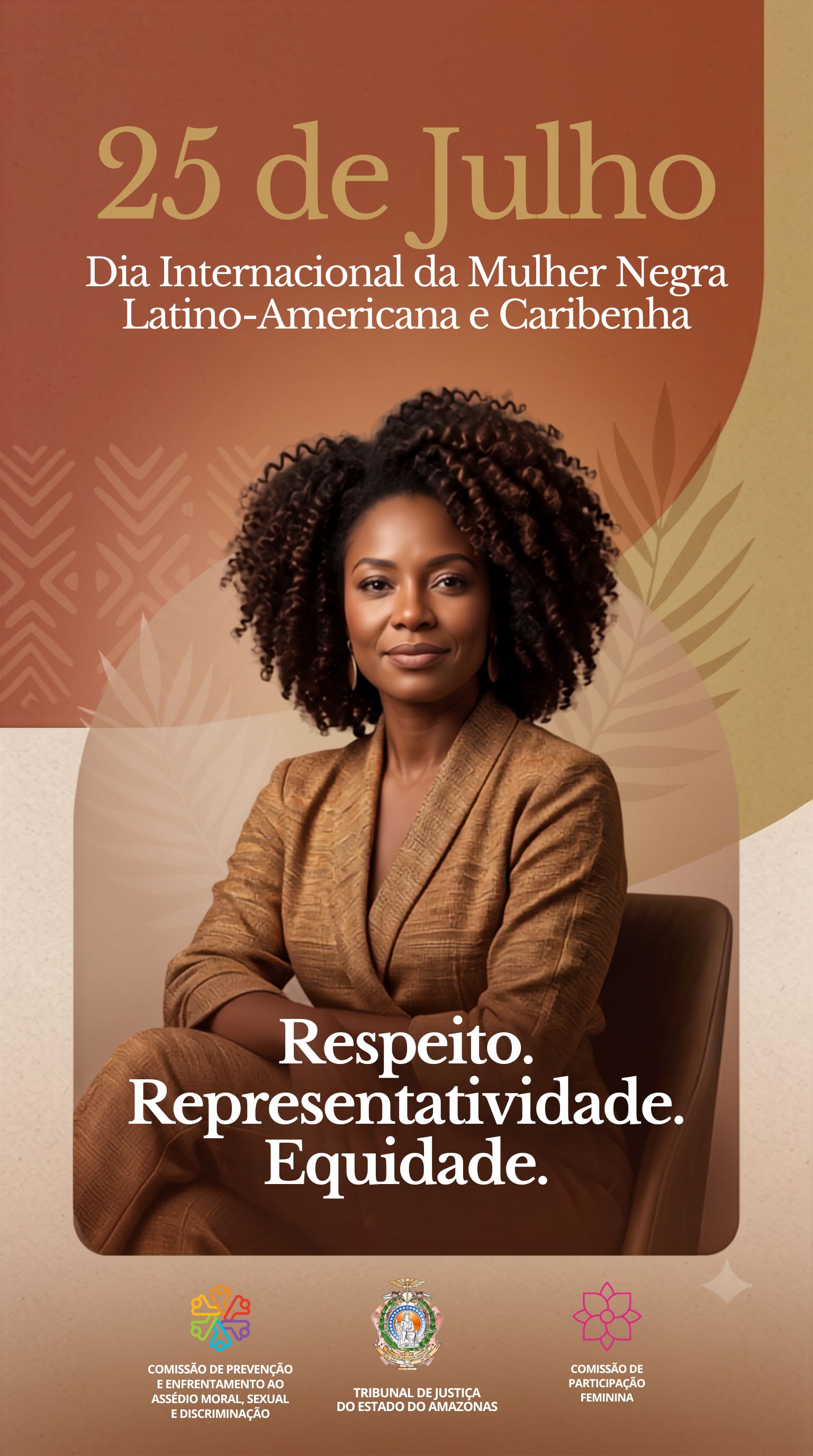 Arte alusiva ao Dia Internacional da Mulher Negra Latino-Americana e Caribenha