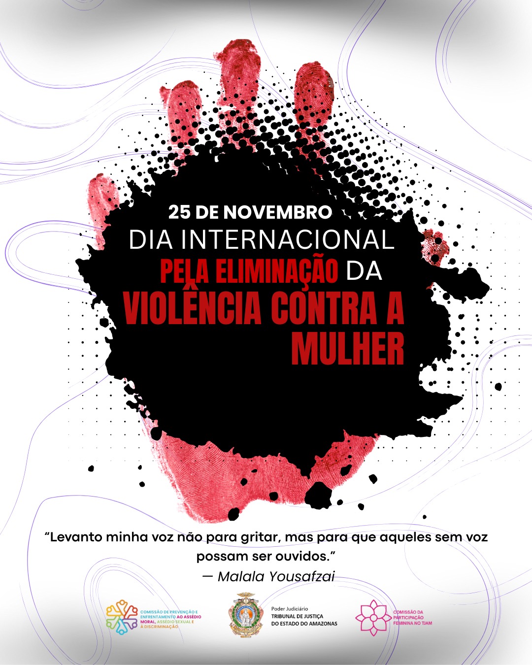 Arte alusiva ao Dia Internacional para a Eliminação da Violência contra as Mulheres