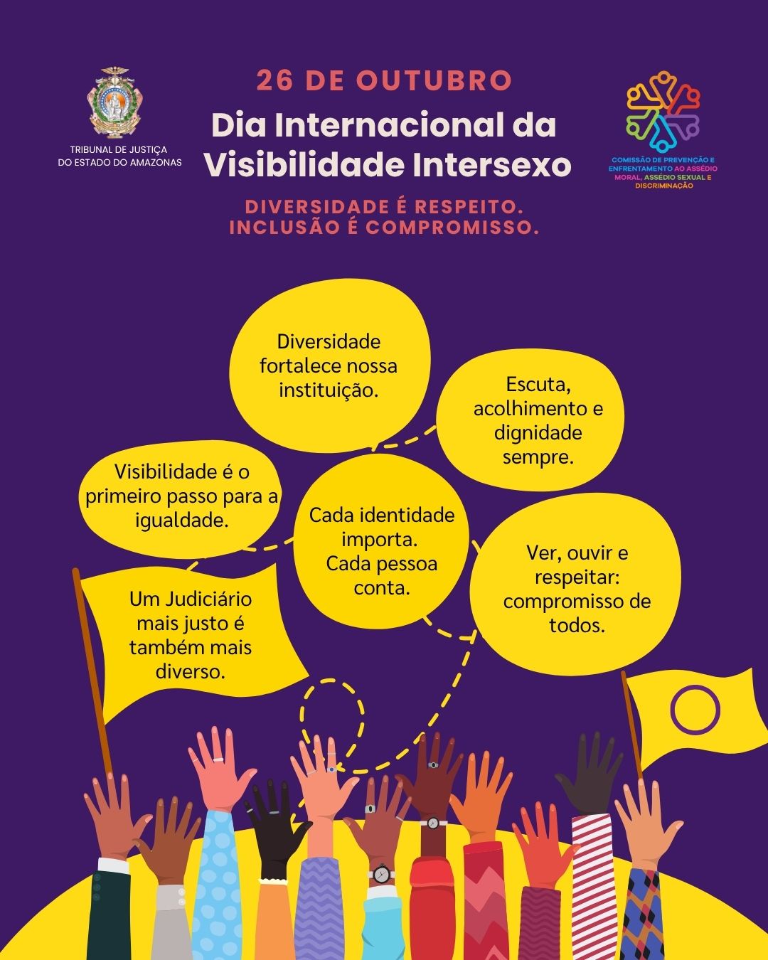 Arte alusiva ao Dia Internacional da Visibilidade Intersexo