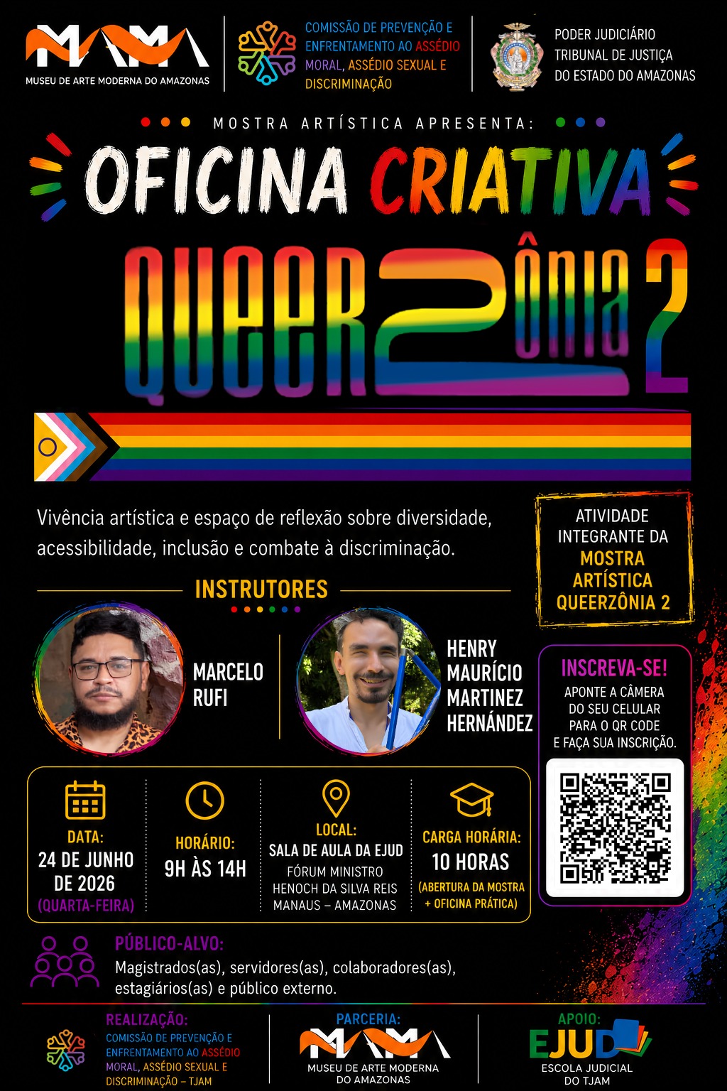 Arte de divulgação da Oficina Criativa Queerzônia 2