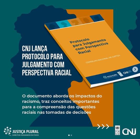 Arte de divulgação do Protocolo para Julgamento com Perspectiva Racial