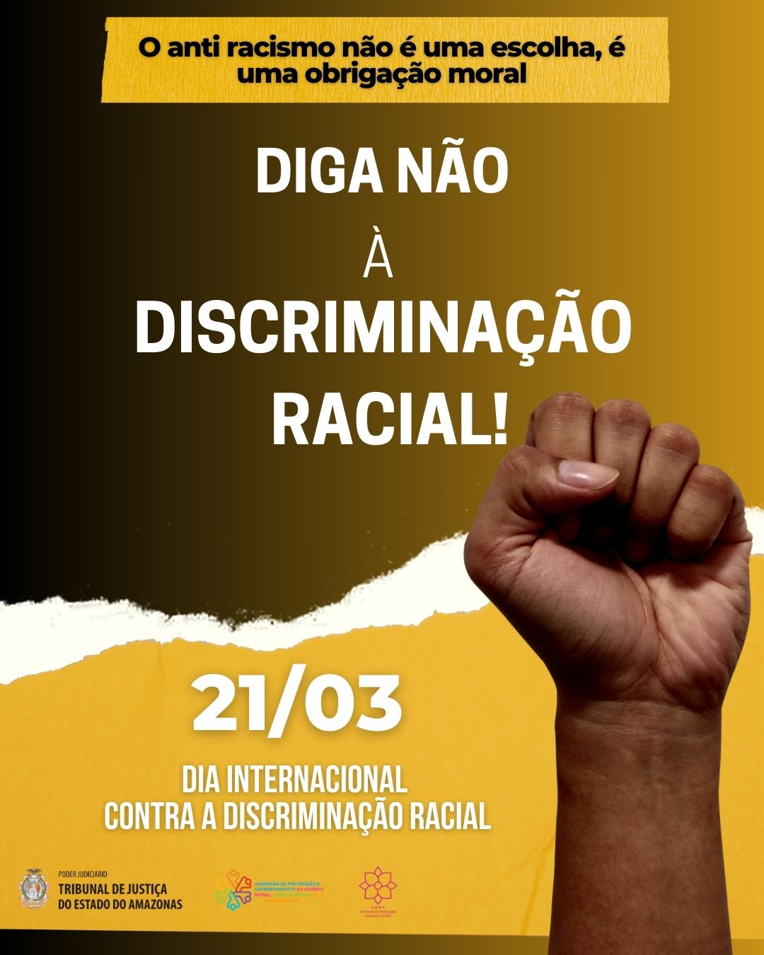 Arte alusiva ao Dia Internacional para a Eliminação da Discriminação Racial