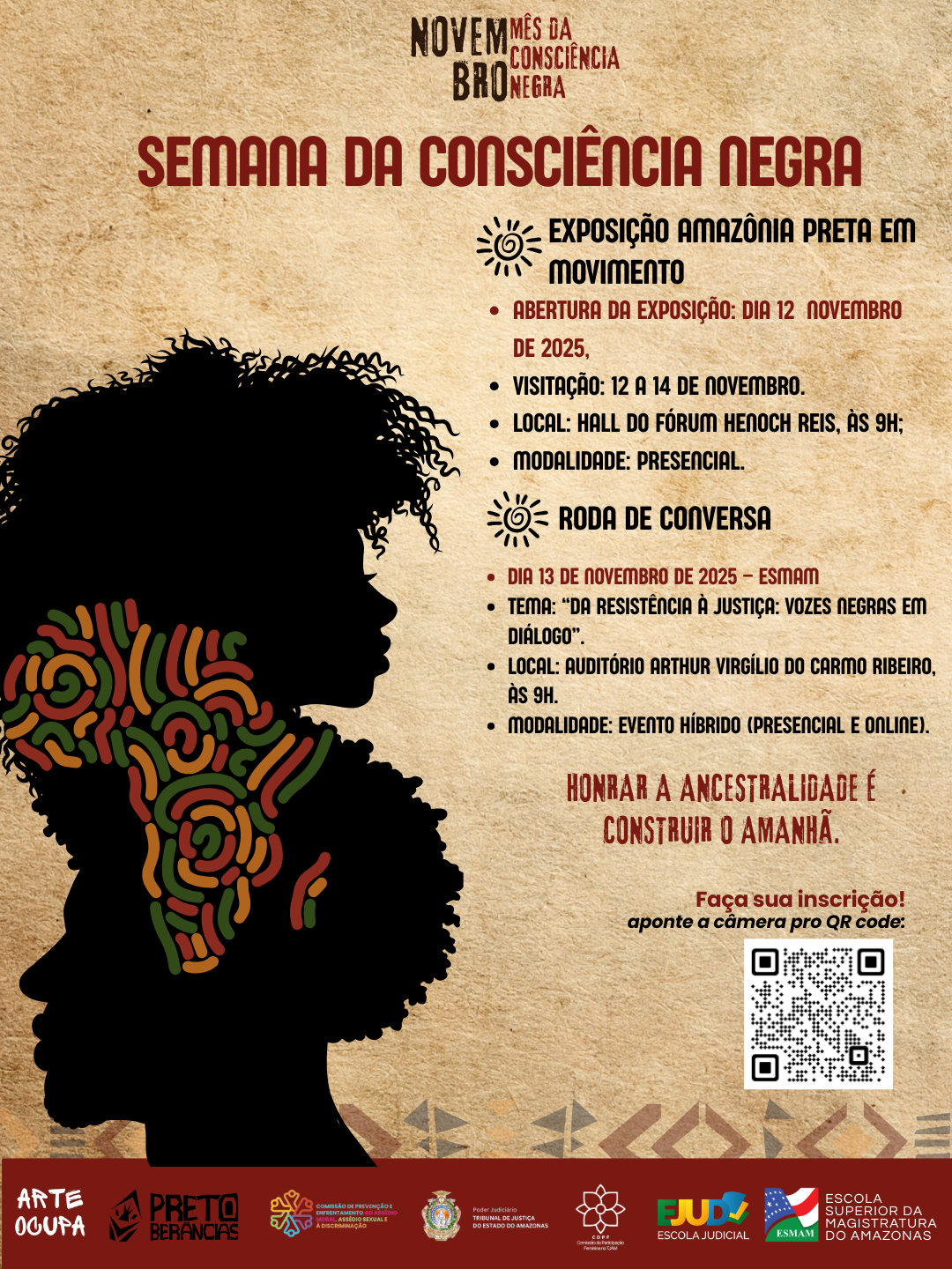 Arte de divulgação da Semana da Consciência Negra 2025 no TJAM