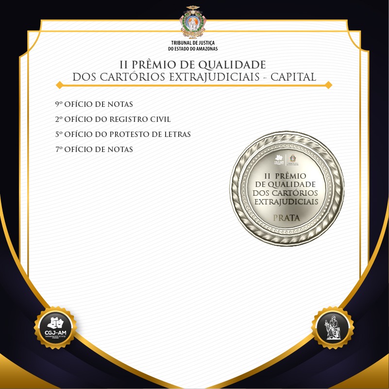 II Prêmio de Qualidade Cartórios 2022 capital e interior ouro prata e bronze 8