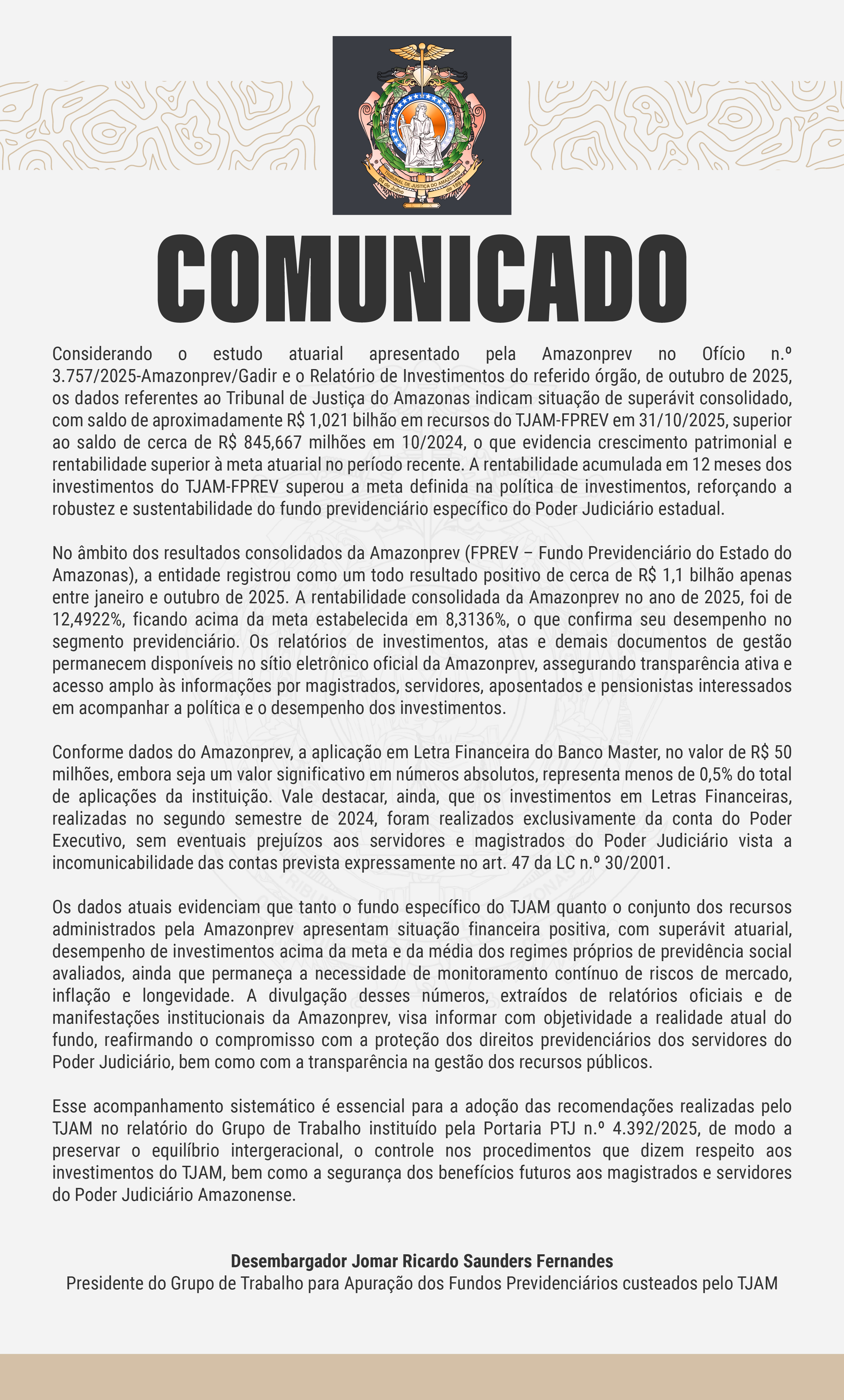 COMUNICADO DO GTTJAM - Amazonprev