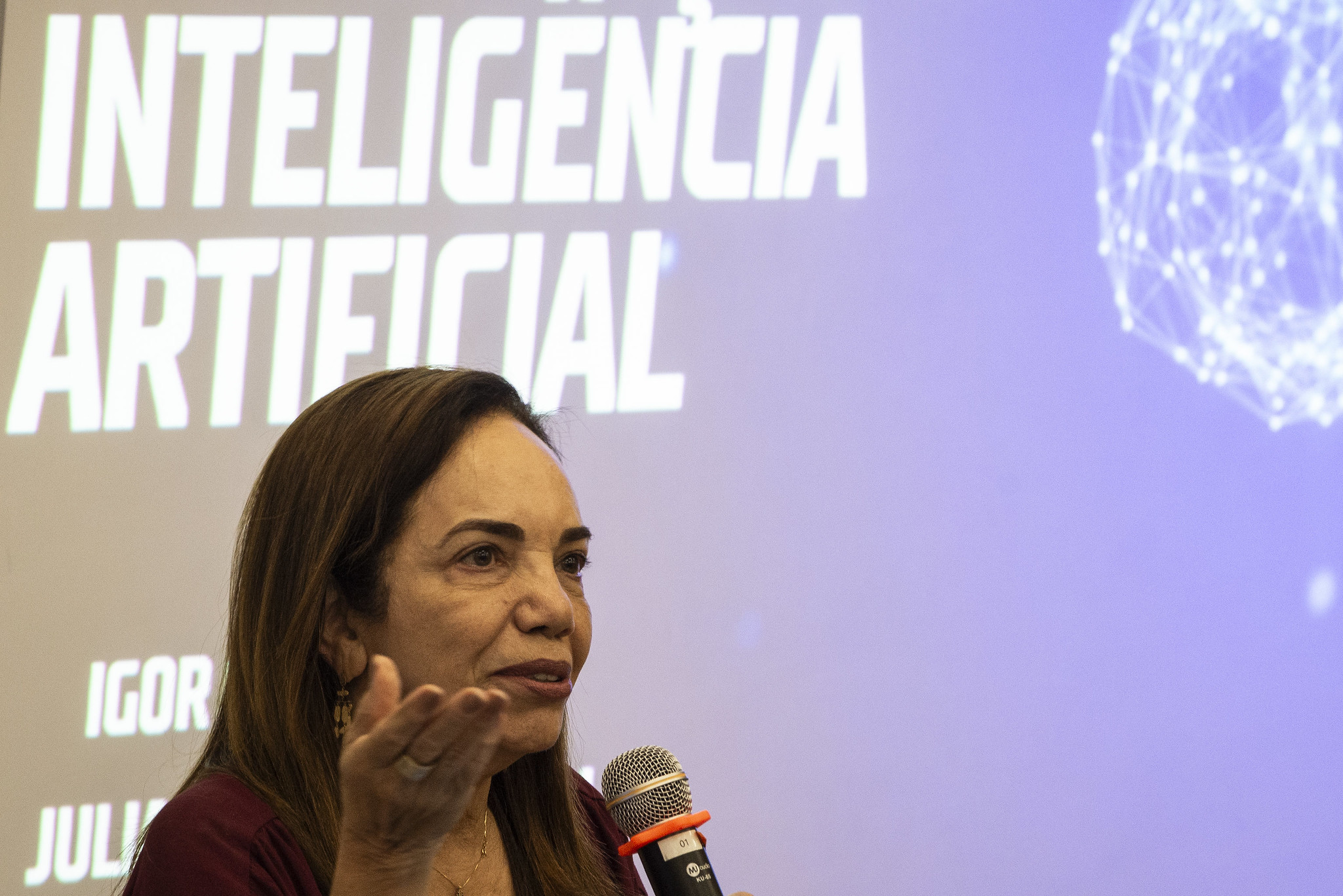 Desembargadora Vânia Marques durante o curso de capacitação em Inteligência Artificial