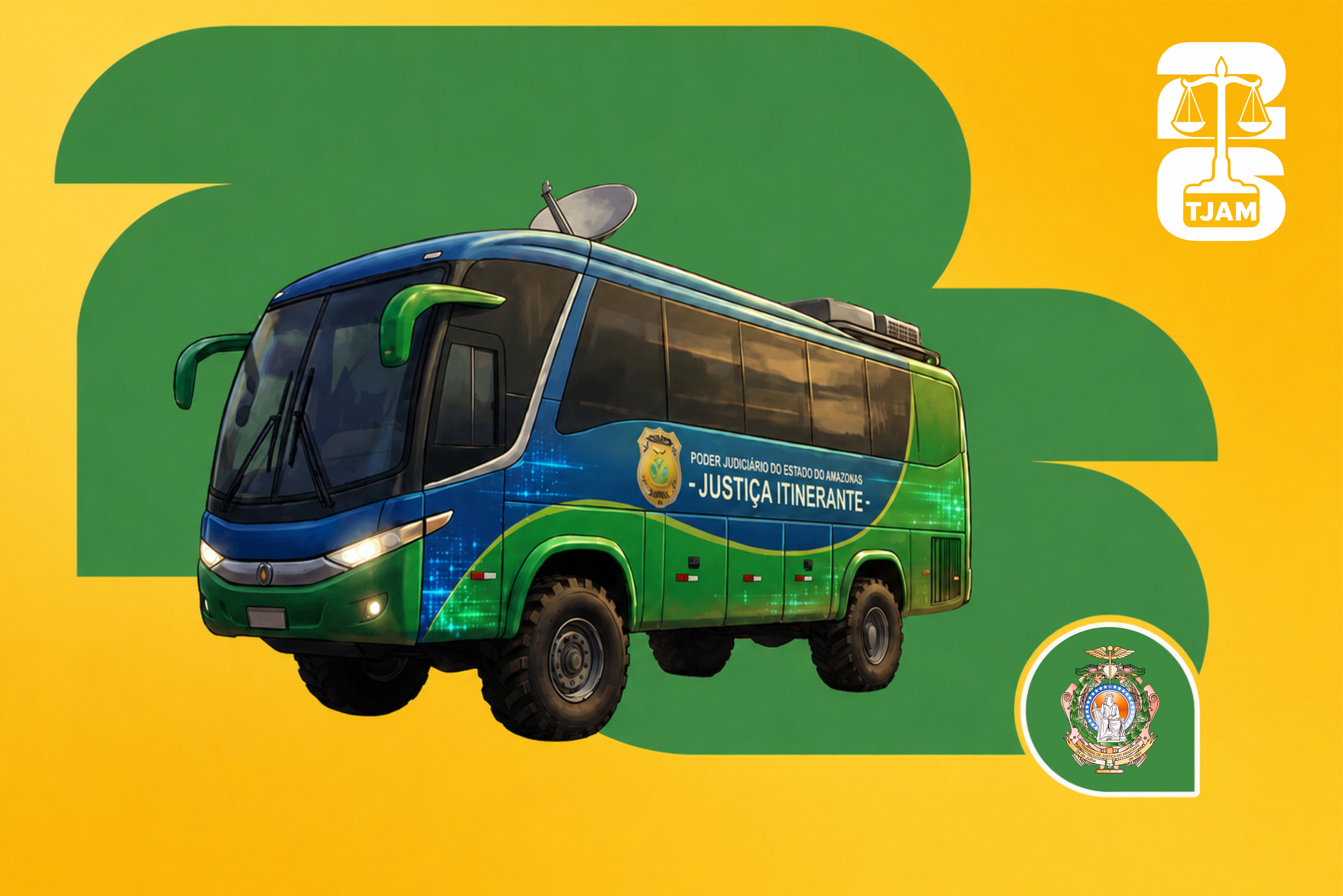Arte - ônibus da Justiça Itinerante do TJAM