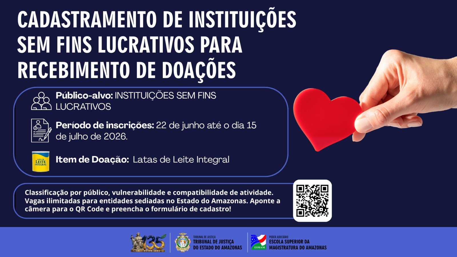 Esmam abre inscrição para cadastro de instituições sem fins lucrativos, como destinatárias de doações