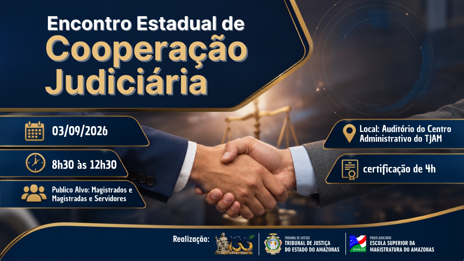 Esmam promove Encontro Estadual de Cooperação Judiciária no mês de setembro