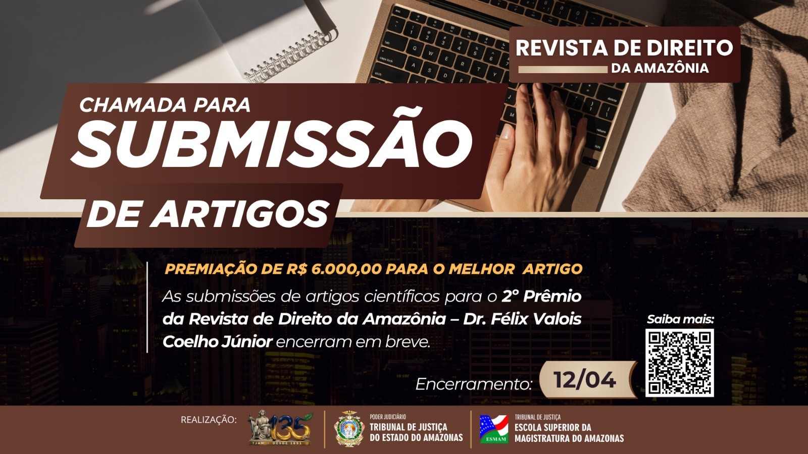 Prazo para inscrição no concurso “2º Prêmio Doutor Félix Valois Coelho Júnior” encerra dia 12/04