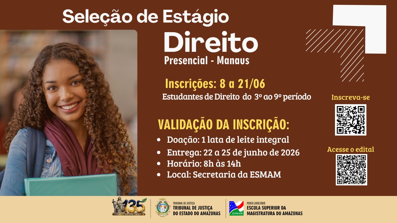 Esmam divulga Edital de Seleção para estágio em Direito na capital