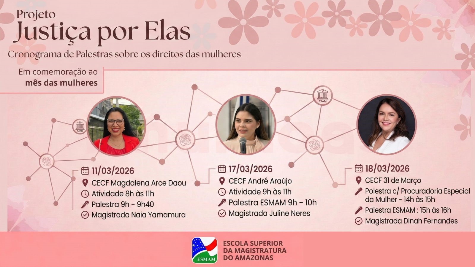 Esmam lança projeto “Justiça por Elas”, com palestras nos Centros de Convivência da Família em Manaus