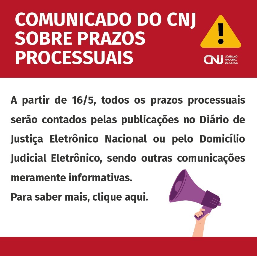 Aviso CNJ Prazos