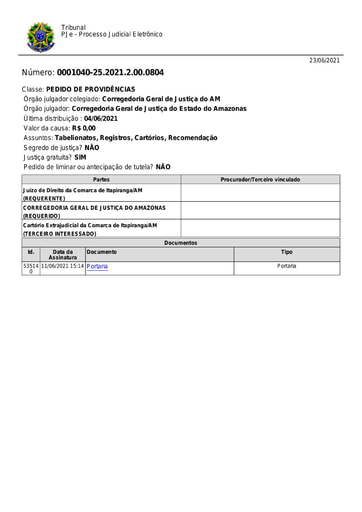 Portaria nº 91/2021-CGJ/AM (HOMOLOGA a designação do Sr. ALYSSON ANTONIO MATOS RODRIGUES e da Sra. LECILENE DE CASTRO LOPES MARTINS, como substitutos do Cartório Extrajudicial da Comarca de Itapiranga/AM.)