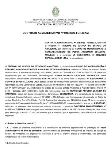 Contrato Administrativo Nº 018.2026 - FUNJEAM X JF ENGENHARIA E SERVIÇOS ESPECIALIZADOS LTDA.pdf