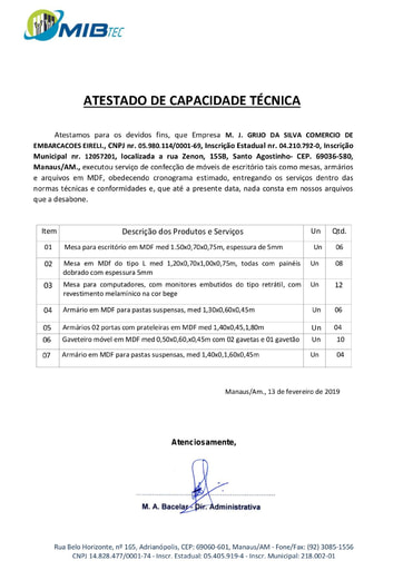PREGÃO ELETRÔNICO Nº 022/2021 - HABILITAÇÃO - DOCUMENTOS COMPLEMENTARES - ITENS 5 E 6 - M.J. GRIJO