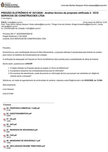 PREGÃO ELETRÔNICO Nº 021/2026 - DILIGÊNCIA COLIC À DVCOP - PROPOSTA RETIFICADA 2 - ECO