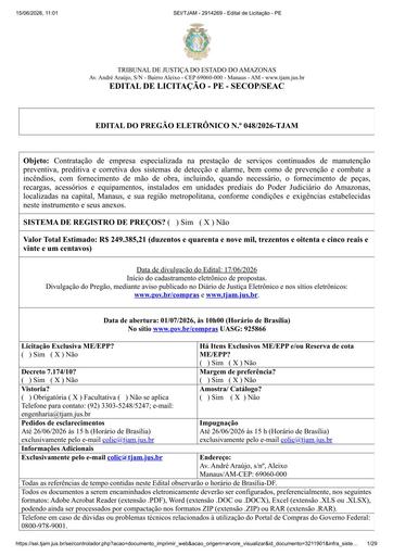 PREGÃO ELETRÔNICO Nº 048/2026 - EDITAL DE LICITAÇÃO