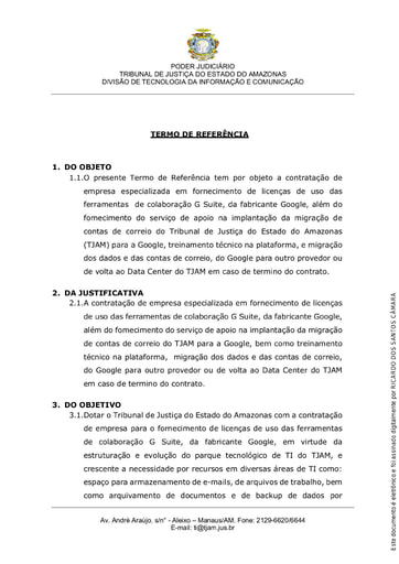 TERMO DE REFERÊNCIA   CT Nº 019 2020   FUNJEAM x SAFETEC INFORMÁTICA LTD