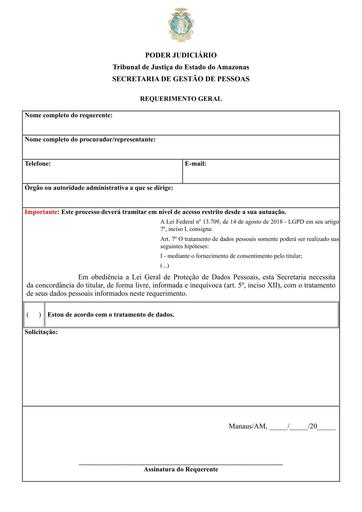 Modelo de Requerimento de Prorrogação de Posse