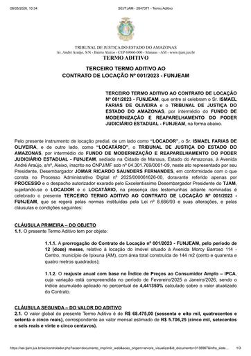 3º TERMO ADITIVO - CTL Nº 001.2023 - FUNJEAM x ISMAEL FARIAS DE OLIVEIRA.pdf