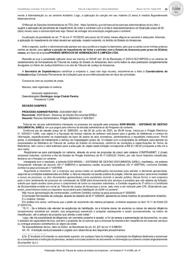 PREGÃO ELETRÔNICO Nº 029/2021 - DECISÃO (DJE)
