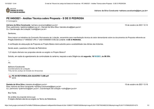 PREGÃO ELETRÔNICO Nº 49/2021 - DILIGÊNCIA COLIC À DIVISÃO DE PATRIMÔNIO - ITEM 4 - PROPOSTA - S DE O PEDROSA
