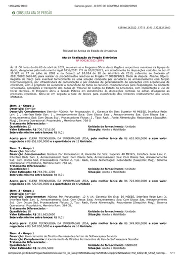 PREGÃO ELETRÔNICO Nº 028/2022 - ATA DA SESSÃO - 12/04/2022