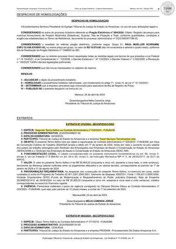 EXTRATO Nº 074.2024 (PUBLICAÇÃO) - 2º TERMO ADITIVO - CT Nº 025.2023 - FUNJEAM X TOWER SERVIÇOS TERCEIRIZADOS LTDA.pdf