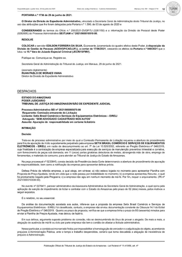SETIX BRASIL COMERCIO E SERVICOS DE EQUIPAMENTOS ELETRONICOS EIRELI