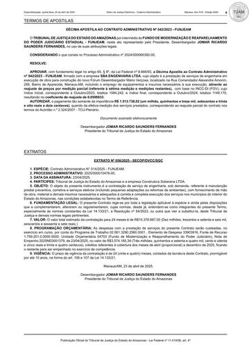 10ª APOSTILA (PUBLICAÇÃO) - CT Nº 042.2023 - FUNJEAM X SBA ENGENHARIA LTDA.pdf