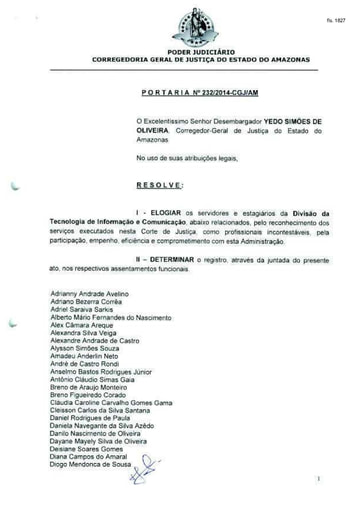 Portaria nº232/2016-CGJ/AM (Aplica Pena de Repreensão; Processo nº 050024-68.2010.8.04.0022)