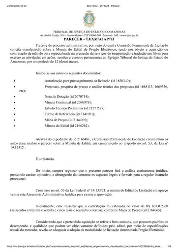 PREGÃO ELETRÔNICO Nº 011/2025 - PARECER E DECISÃO