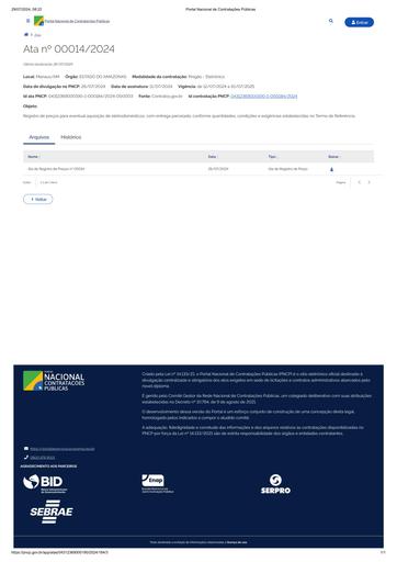 PUBLICAÇÃO DA ATA DE REGISTRO DE PREÇOS NO PNCP