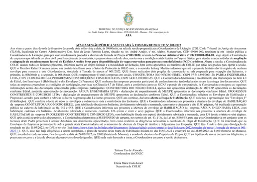 TOMADA DE PREÇOS N° 001/2022 - ATA DA SESSÃO - 11.03.2022