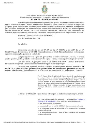 CONCORRÊNCIA Nº 001/2022 - PARECER E DECISÃO