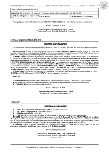PREGÃO ELETRÔNICO Nº 026/2021 - DESPACHO DE HOMOLOGAÇÃO (DJE)