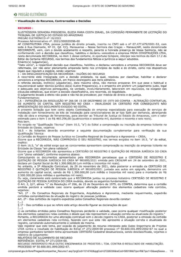 PREGÃO ELETRÔNICO Nº 010/2022 - RAZÕES RECURSAIS - AF CONSTRUTORA