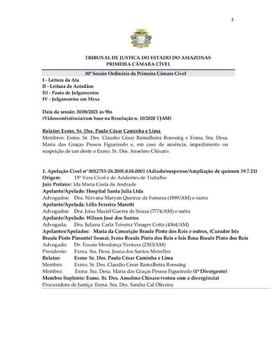 PAUTA DE JULGAMENTO DA 1ª.C.CÍVEL DE 30. 08 .2021   SESSÃO ok