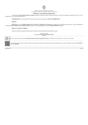 PORTARIA DE DESIGNAÇÃO DE FISCAIS DO CONTRATO ADMINISTRATIVO Nº 029/2026 - FUNJEAM X TORINO INFORMÁTICA LTDA
