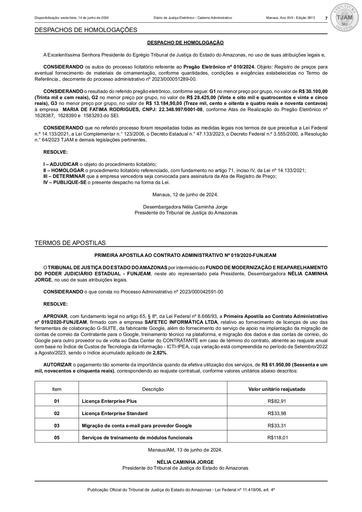 PREGÃO ELETRÔNICO Nº 010/2024 - DESPACHO DE HOMOLOGAÇÃO - DJE