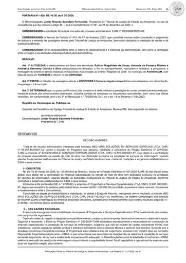 PREGÃO ELETRÔNICO Nº 021/2026 - DECISÃO (DJE)