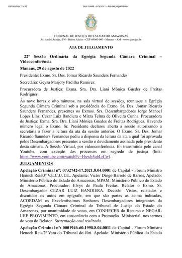 22ª Sessão 2ªCCRIM 29.08.22