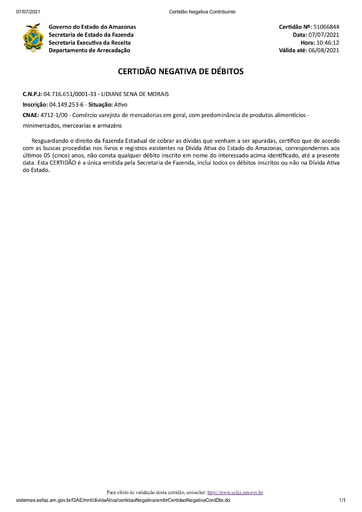 PREGÃO ELETRÔNICO Nº 032/2021 - DOCS SICAF E SITES - LIDIANE