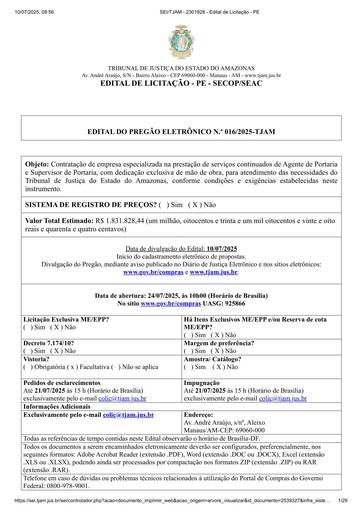 PREGÃO ELETRÔNICO Nº 016/2025 - EDITAL DE LICITAÇÃO