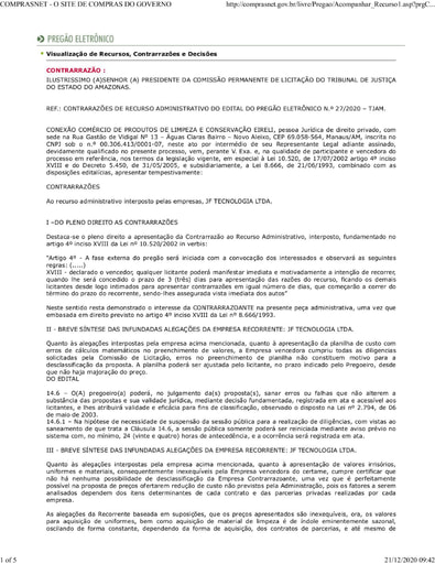 PREGÃO ELETRÔNICO Nº 027/2020 – CONTRARRAZÕES RECURSAIS - CONEXÃO